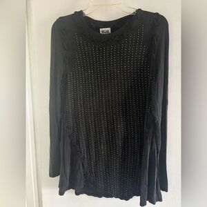 Vocal Black Studded Tunic Top